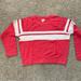 J. Crew Tops | J Crew Vintage Cotton Terry Crewneck Pullover With Varsity Stripe Size Medium | Color: Pink/White | Size: M