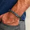 Braccialetti bizantini robusti da uomo, cinturino a maglie intrecciate in acciaio inossidabile retrò grigio da 8 mm, regalo di gioielli vintage per lui ragazzo