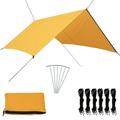 Bulliing Outdoor Tarp 3x2.85 m Yellow,Tent Tarp Waterproof,Rain Tent Tarp Light RipsT O P Fabric for Camping, Travel, Outdoor, Hammocks