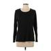 J.Jill Long Sleeve T-Shirt: Black Tops - Women's Size Large