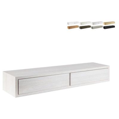 Wandregal mit 2 Schubladen Wohnzimmer modernes Design Domino Maxi - Hellgrau Image