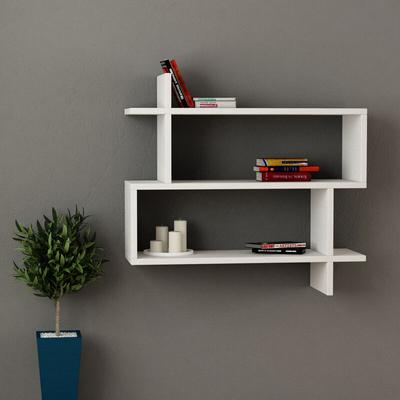 Paralel Wandregal Modernes Bücherregal Weiß b 70cm Medium - White - Decortie