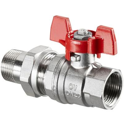 Oventrop - Optiba Kugelhahn Flügelgriff dn 20 3/4' Innengewinde und Verschraubung mit Außengewinde Image