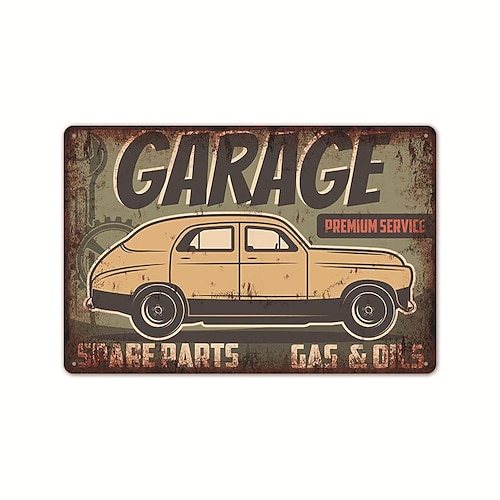 1 Stück Garagen-Metall-Blechschild, Auto-Vintage-Plakettendekor, Heimdekoration, Restaurant-Dekor, Bar-Dekor, Café-Dekor, Garagen-Dekor, Wanddekoration, wasserfest, staubdicht, 20 x 30 cm/8'' x 12'' Image