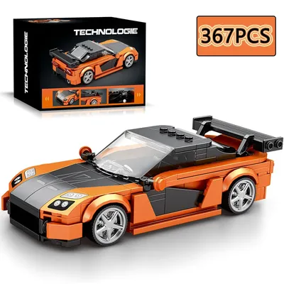 367PCS RX7 Sports Car Building Block Creative City Vehicle Classic Car Model Bricks Desktop Display