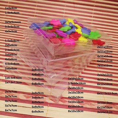 50pcs AxBxBcm Pvc Transparent Plastic Box Wedding Gift Box Packaging Box for Gifts Wedding Candy