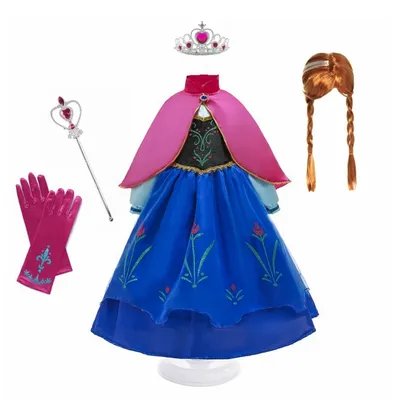 Princess Costume Girl Anna Dress 2 3 4 5 6 8 10 Years