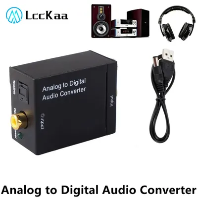 LccKaa Analog to Digital Audio Converter Amplifier Decoder Optical Coaxial RCA Toslink Audio Adapter
