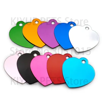 Wholesale 100Pcs Personalized Heart Dog Tag Pet Dog ID Name Wedding Gift Tag Card Customized Laser