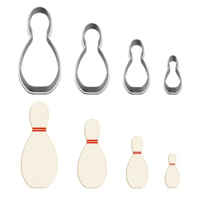 Four Specifications Cartoon Leisure Sports Graphics Bowling Pins,Plastic Mold,Cake Fondant