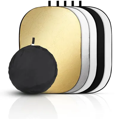 60x90cm 5 In 1 Portable Collapsible Light Oval Photography Reflector For Studio Multi Photo Outdoor