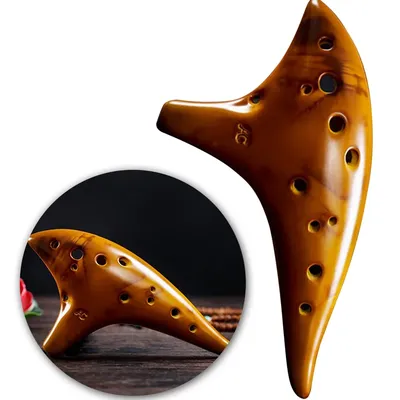 12 Hole Ceramic Ocarinas with Protective Bag Alto C Tone Professional Ocarina Instrument for Music