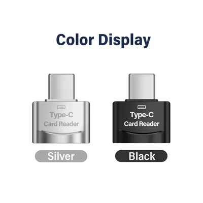 Type-C Metal Universal Card Reader High Speed Use for Mobile Phone Tablet Computer Silver Black