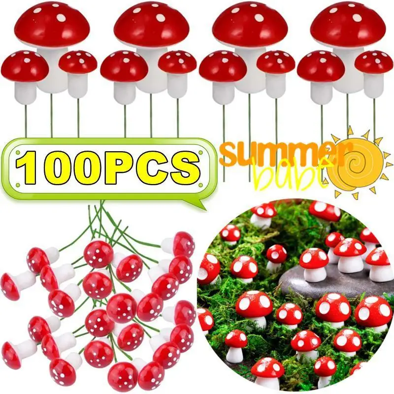 100-10PCS Miniaturen Künstliche Schaum Pilz Garten Fee Bonsai Blumentopf Mini Pilz Harz Handwerk Dekor Für DIY micro Dekor Image