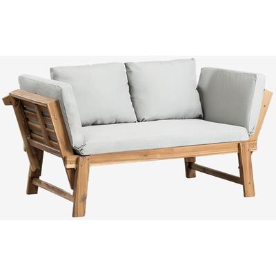 SKLUM 3-Sitzer Garten-Sofa Verstellbar aus Akazienholz Guille Helles Grau Image