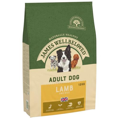 12kg James Wellbeloved Adult Dog Hypoallergenic Lamm & Reis Hundefutter trocken