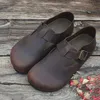 Careaymade-Echt leder Einzels chuhe Kork Herren Bocken Schuhe verrücktes Pferd Retro Big Head Schuhe Damen flache Schuhe große Größe