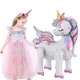 1pc 4D Arcobaleno Unicorno Foil Palloncini Per Le Ragazze Unicorno Compleanno Decor Bambini Giungla Festa Di Compleanno Elefante Animale In Piedi Ballon