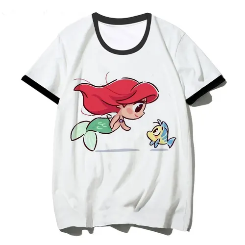 Süßes Hemd Disney Prinzessin T-Shirt Frauen Harajuku niedlichen T-Shirt lustige T-Shirt weibliche