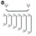 1/5PCS Titanio Superficie Piercing 12mm-25mm CZ Cristallo Fiocco Superficie Piercing Bilanciere Zircone Micro Dermico Ancore Bar gioielli