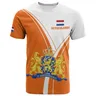 Niederlande Männer T-Shirt Niederlande National Emblem Flagge 3D-Druck Unisex Mode O-Neck Top