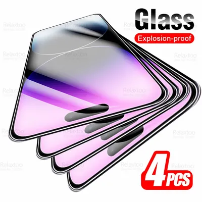 Für Iphone 14 Pro Max Glas 4Pcs Gehärtetem Glas Auf Für Iphone14 Plus 14Max 14 Plus