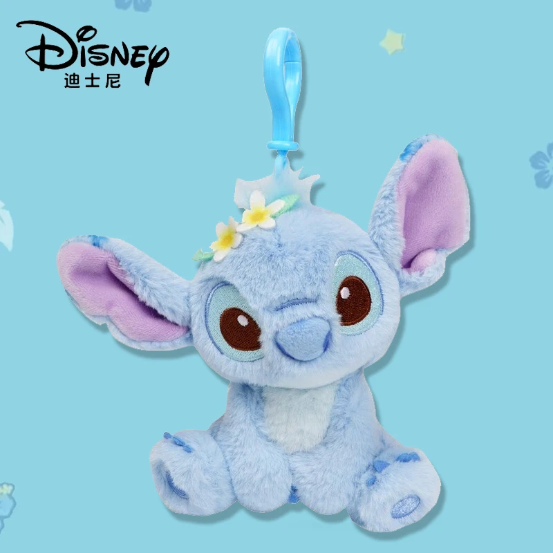 Portachiavi per bambola Disney Stitch Cartone animato e ciondolo per zaino carino Portachiavi anime Giocattolo per bambini Regalo di laurea Morbido e confortevole