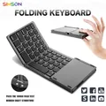 B033 Mini tastiera wireless Bluetooth Touchpad Tastiera pieghevole tripla magnetica portatile per