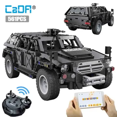 Cada 561pcs technische Geländewagen Polizei Fahrzeug LKW Pickup Ziegel Stadt Offroad Fernbedienung Auto Bausteine Spielzeug für Jungen Geschenk Image