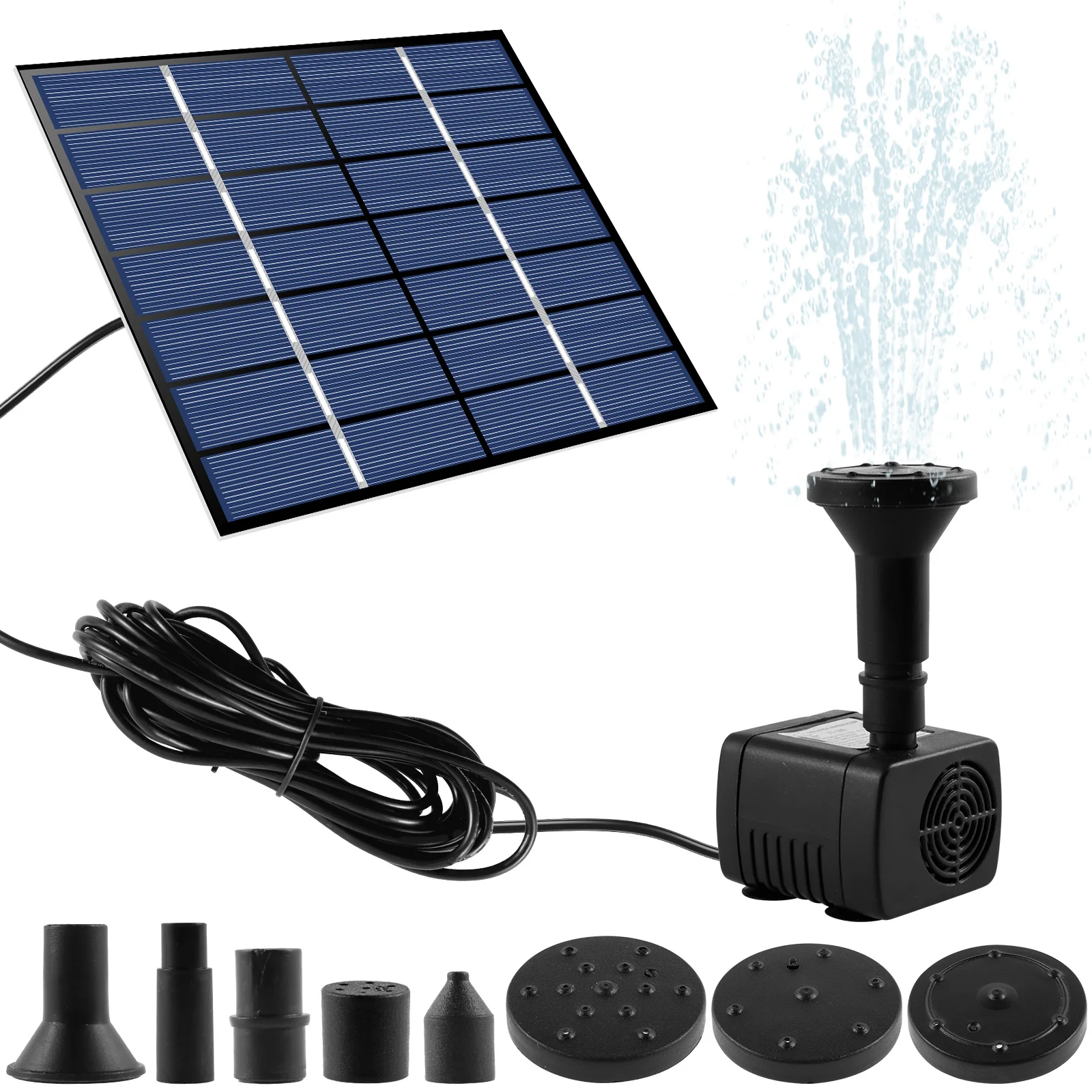 Solar panel Brunnen Kit 1,4 w Pumpe DIY Solar Wasser brunnen Pumpe mit 5 Düsen Outdoor Garten Vogel Bad Teich