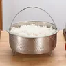 Edelstahl dampfer Reiskorb vertikaler Topf Zubehör für Schnell kochtopf Reiskocher mit Silikon griff