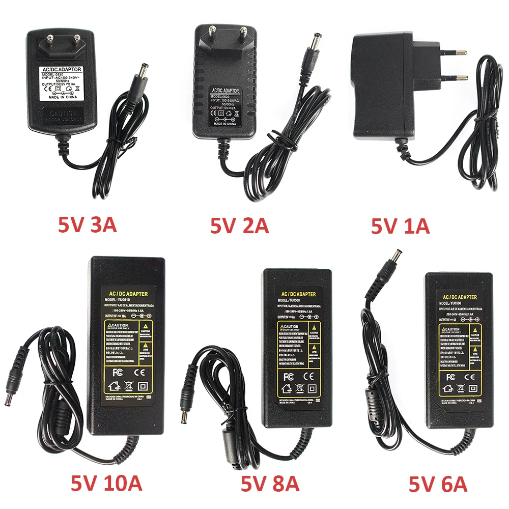 AC DC 5V Netzteil Versorgung 1A 2A 3A 5A 6A 8A 10A AC DC 5V Volt Netzteil Power 220V ZU 5V Stecker Für Led-Licht Streifen Lampe Image