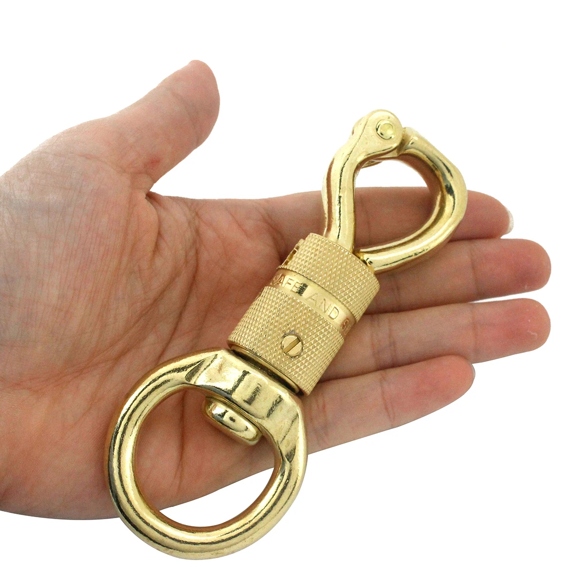 1 Stück massiver Messing-Karabiner haken Hochleistungs-Dreh verschluss für große Hunde leinen für Pferde ausrüstung Sicherheits verschluss schnalle von hoher Qualität Image