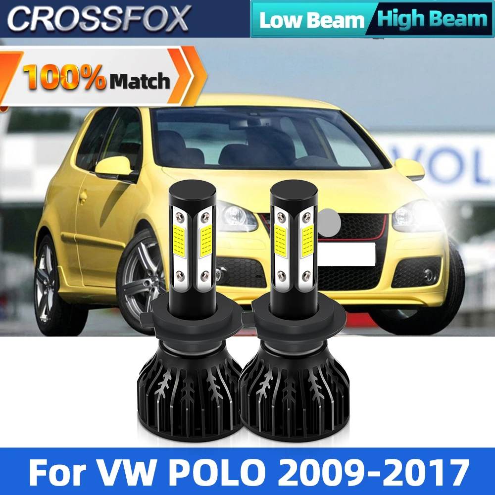 H7 canbus led auto scheinwerfer lampen 12000lm 90w auto lichter turbo lampe für vw polo 2009 2010 2011 2012 2013 2014 2015 2016 2017 Image