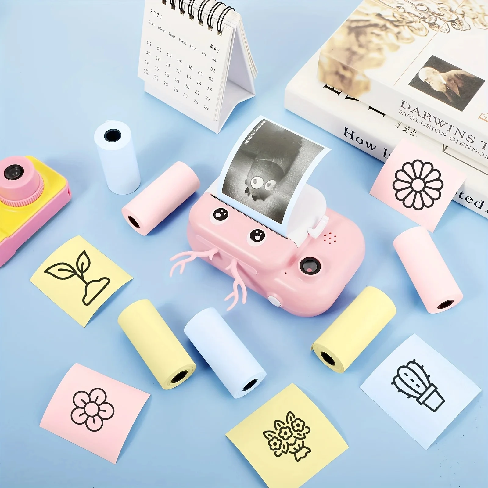 Drucker papier bunt bedruckbare Papierrollen Mini-Thermo etikett 57x25mm wärme empfindliche Thermopapier rollen Image