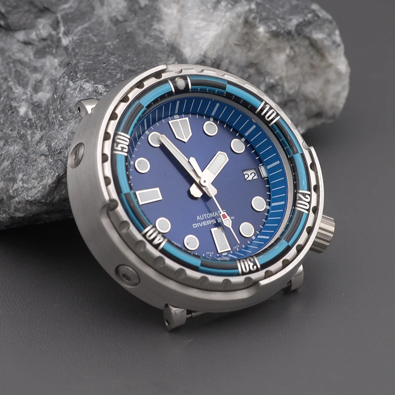 28,5 mm Zifferblatt, Edelstahlgehäuse, 30 ATM, wasserdichte Taucheruhr für Herren, Thunfisch-Dosenuhr, NH36-Uhrwerk, Saphirglas, C3, leuchtend Image