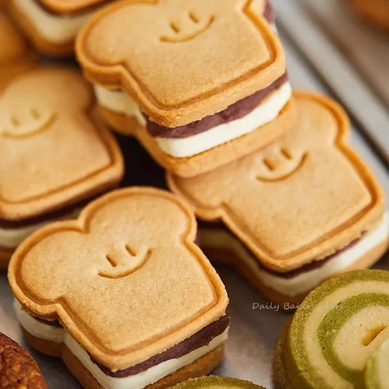 Cartoon Lächelndes Gesicht Toast Keks Form Bär Katze Fisch Cookie Schneiden Form Fondant Kuchen Stempel Cookie Cutter Gebäck Backen Werkzeug Image