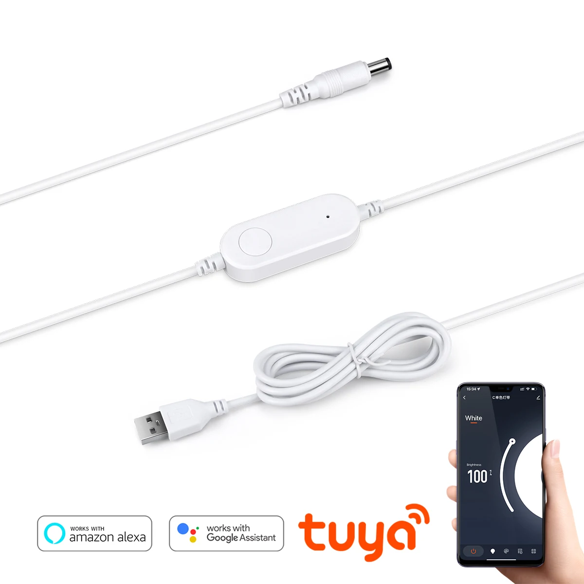 USB 5V TUYA Einfarbiger LED-Streifen-Controller Smart WIFI LED-Streifen App Fernbedienung Dimmer-Schalter Funktioniert mit Alexa Google Home