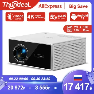 ThundeaL 2K 4K Full HD 1080P Projector TDA7W 2G 32G Android 13 WiFi 6 Home Theater TDA7 Beam Projector for Outdoor Meeting Video