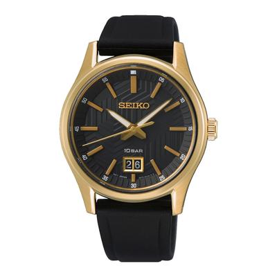 Seiko - Herren uhr Seiko gold farbend - edelstahl und silikon Herrenuhren 1 ct