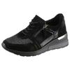 Keilsneaker WALDLÄUFER "H-CLARA-SOFT", Damen, Gr. 7 (40,5), schwarz, Veloursleder, Textil, Lackleder, sportlich, Schuhe Sneaker, mit komfortabler Orthotritt-Ausstattung, Weite H