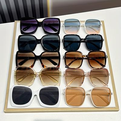 10pcs Unisex Square Fashion Glasses Beach Sun Shading Lightweight Suitable For Daily Decoration Matching