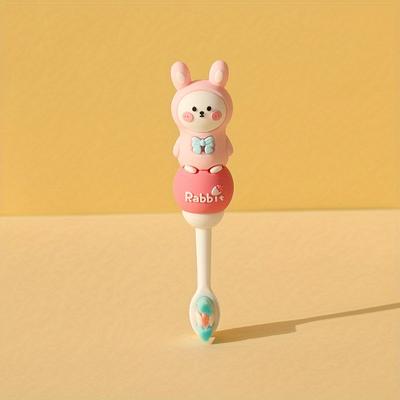 1pc Cartoon Rabbit Design Toothbrush, Manual Toothbrushes With Extra Soft Bristles For Sensitive Teeth Gums, For Deep Cleaning Oral Care At Home For Daily Life