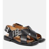 Faux Leather Mary Jane Sandals