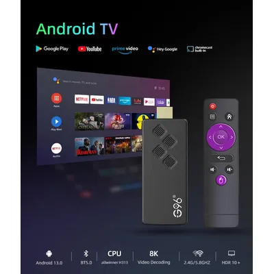 Hot G96 Smart TV Stick 8k HD ANDRIOD 13.0 Allwinner H313 Quad Core Infrared Remote Control TV Stick