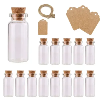 5PCS 5--30ML Mini Glass Bottles with Cork Gravel Bottle Set Gadgets Potion Vials Bottle Message Bottles For Wedding Favors Decor