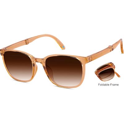 Zenni Square Rx Sunglasses Brown Plastic Full Rim Frame