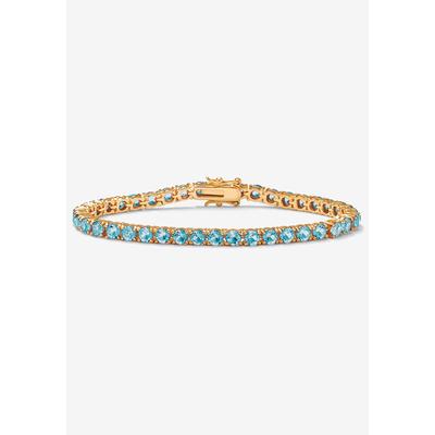 Women's Birthstone Tennis Bracelet In Gold-Plated by PalmBeach Jewelry in December