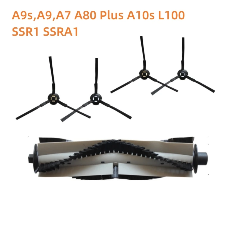 5 teile/satz Hauptbürste Seitenbürste für ILIFE A9S A9 A7 A80 PLUS A10S L100 Silvercrest SSR1 SSRA1 Roboter Staubsauger Ersatzteile Image