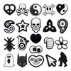 1 stücke Original Schwarz & Weiß Ton PVC Schuh Charms Dekorationen Tod Geist Schädel Taichi Schuh Oberen Schnalle Zubehör Freund geschenke